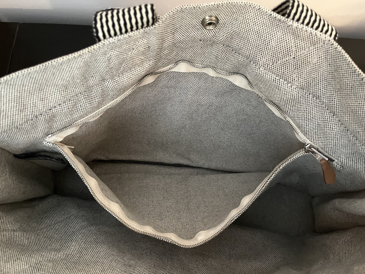 HERMES PARIS グレー トートバッグ HERMES Paris Fourre Tout MM Grey Cotton Canvas Tote Hand Bag Purse