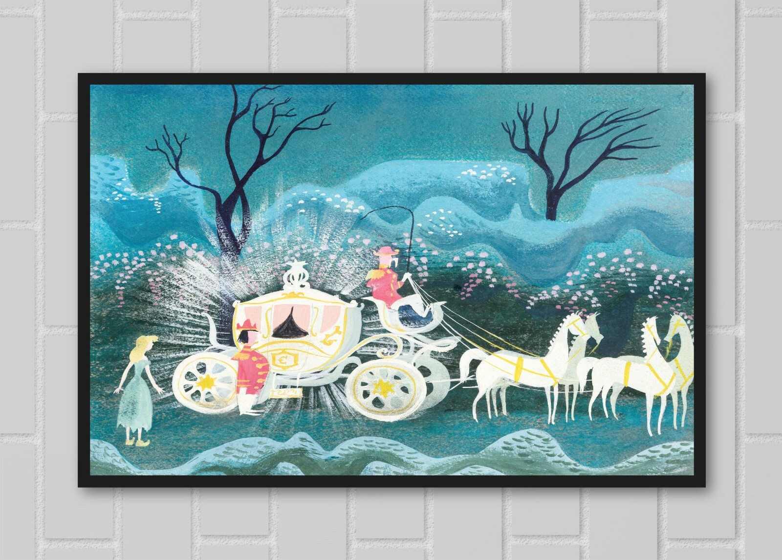 Mary Blair Disney Cinderella Coach Art Print 13x19 Satin Poster  