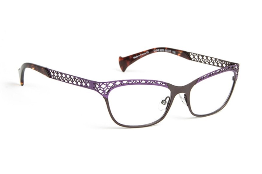 Volte Face 400€ Retro Brown & Violet Metal Lace Dune Eyeglasses for Women