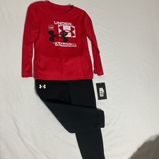 Under Armour Kids Red Long Sleeve  Black Jogger Set size 3T
