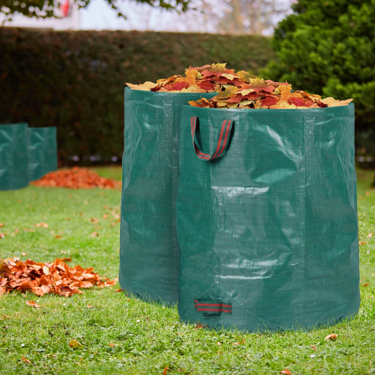 Sacs à déchets jardin lot de 4 autoportants poubelle compost 260 L sacs  végétaux