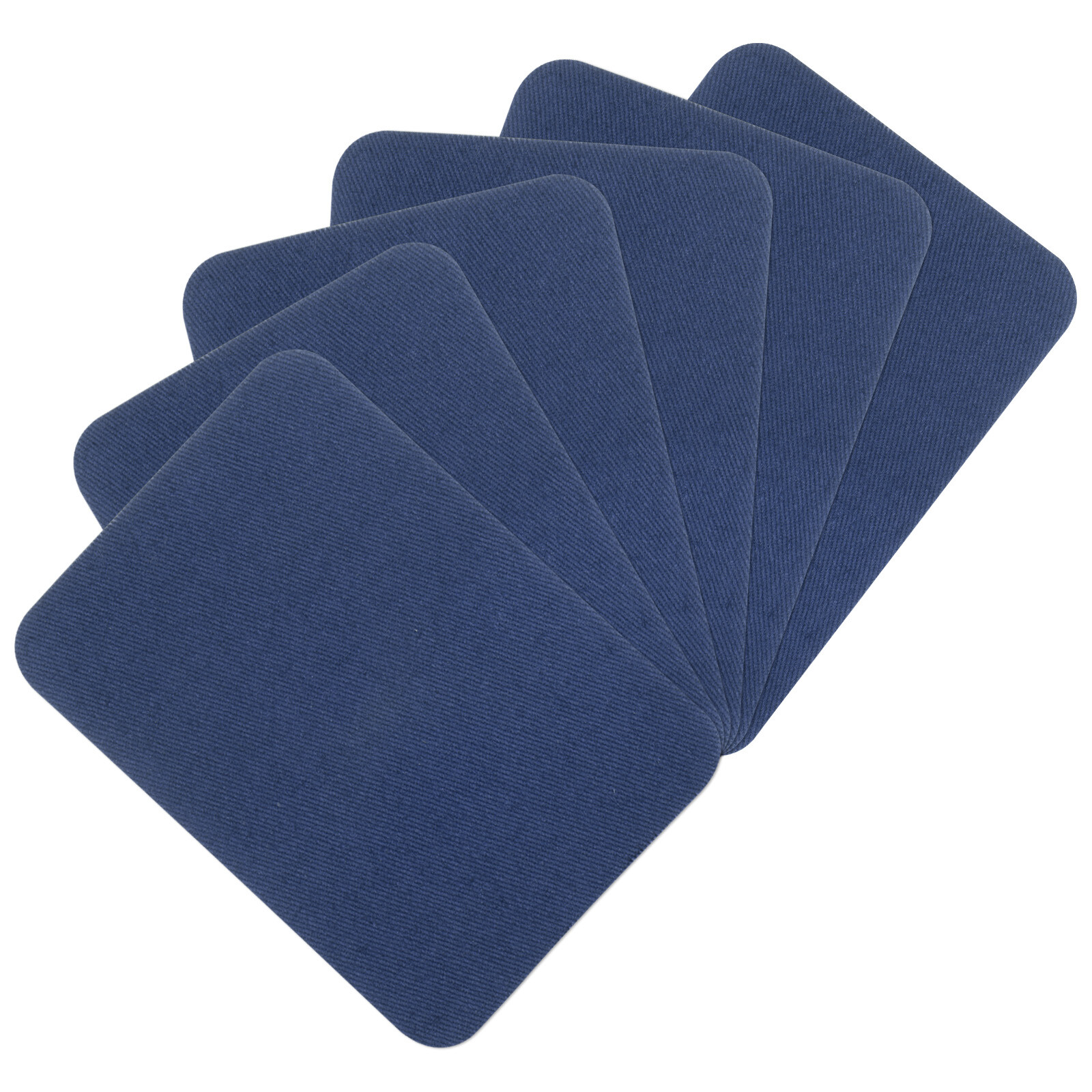 6Pcs 3x4-1/4 Inch Dark Blue Cotton Iron-On Fabric Repair Patches for Clothes  