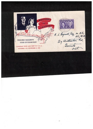 Canada 1951  ROYAL VISIT  on FDC USED cat #315  BOX 535