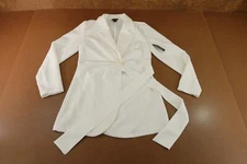 Boohoo Womens US SIze 6 Ivory Drape Front Tailored Blazer Wrap Dress NWT