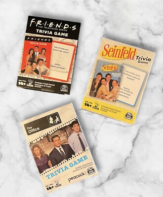 Trivia Game, Cards, Lot Of 3, Tv Shows-Seinfeld, The Office, Friends