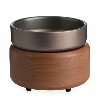 Candle Warmers Elektrische Duftlampe Pewter Walnut 2in1  für Duftwachs/Wax Melts