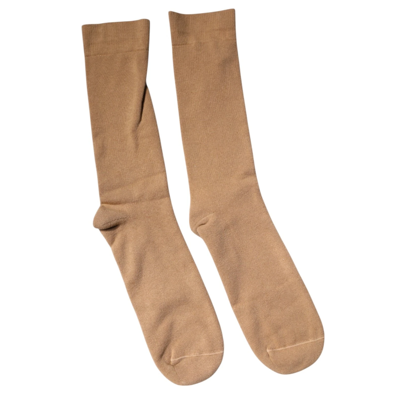 DOLCE & GABBANA Socks Brown Solid Cotton Mid Calf Men Accessory s. Tag L 120usd