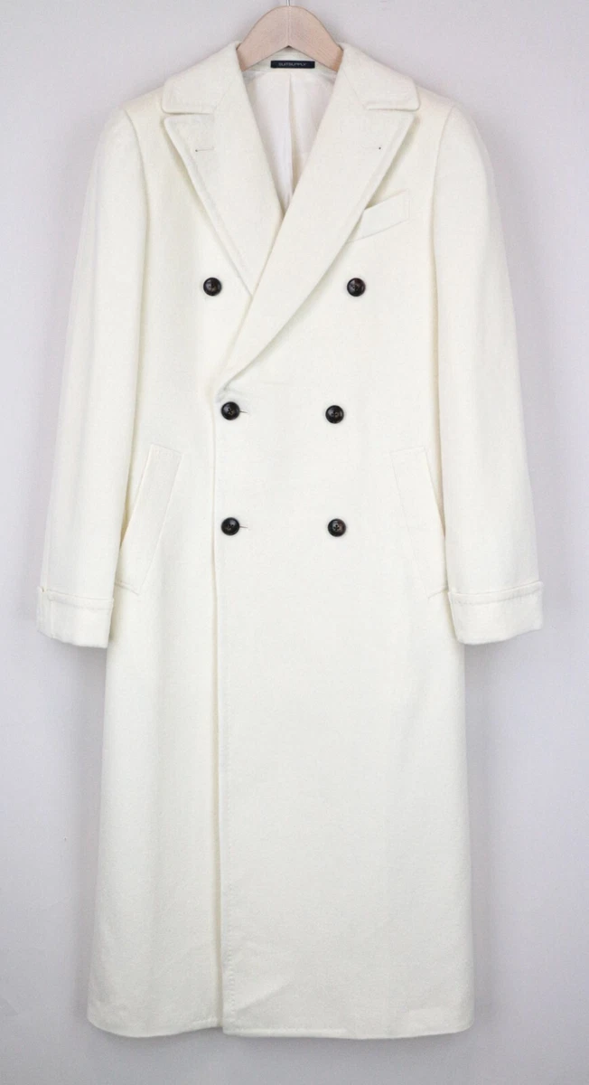 Mens white cashmere best sale coat