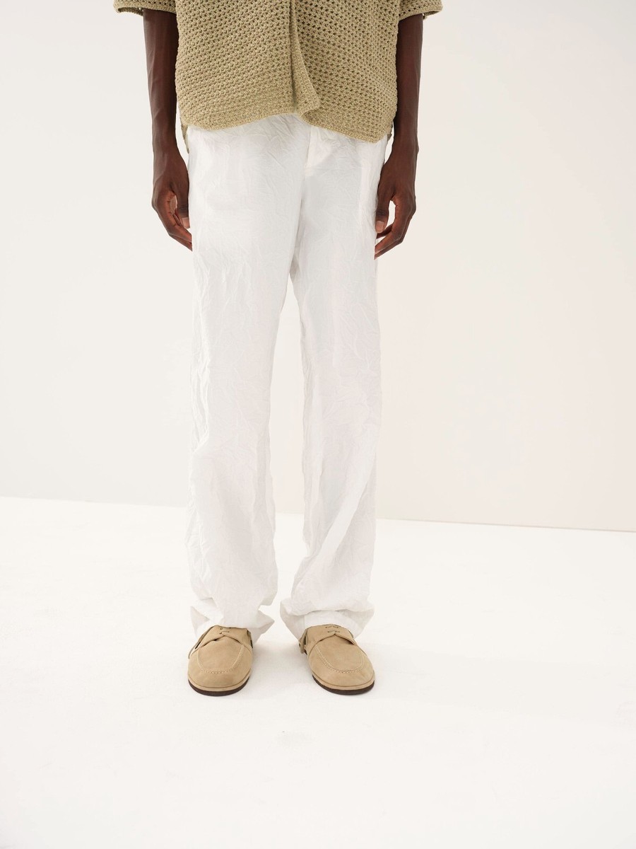 パンツ auralee WRINKLED WASHED FINX TWILL PANTS SPORTIVO [Wrinkled washed finx twill pants brown]
