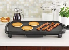 Mainstays Adjustable Temperature 20" Black Griddle, Dishwasher-Safe