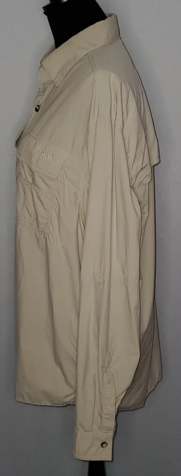 Camisa Nepallo Secado Rápido Manga Larga Tostado Beige Off White Hombres Grande Ventilada L Foto 2 de 4