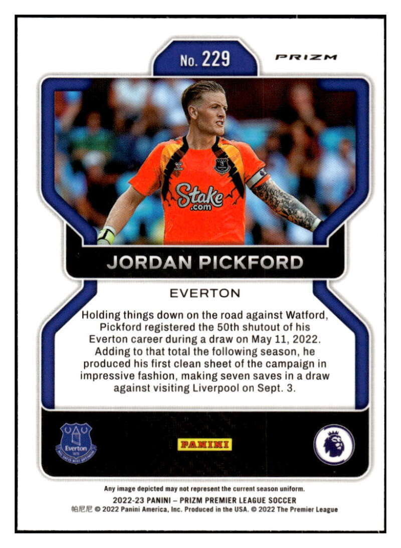 JORDAN PICKFORD 2022-23 Panini Prizm Premier League Green Pulsar
