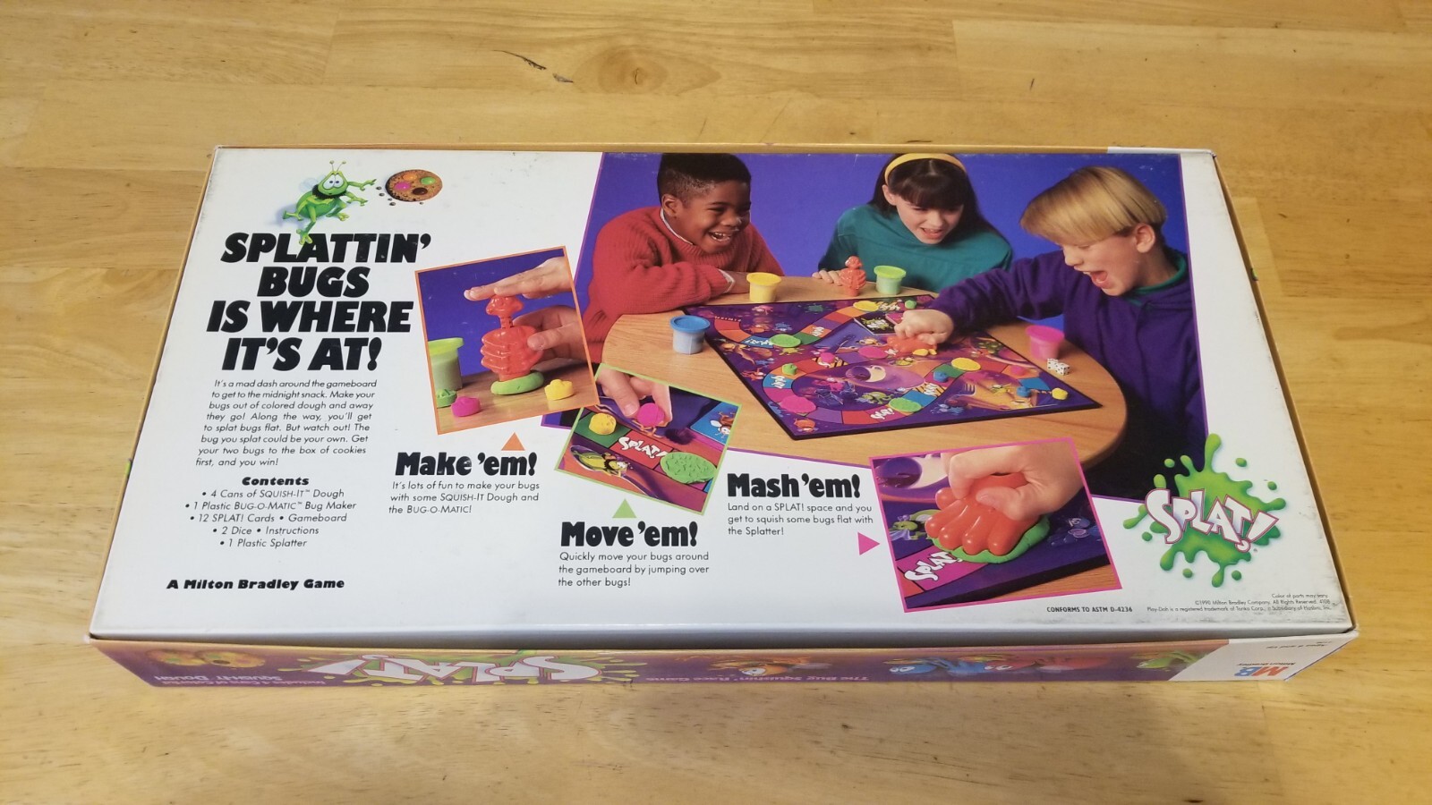 Vintage 1990 Milton Bradley SPLAT! Bug Board Game -Missing DOUGH