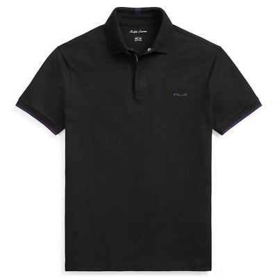 $395 Ralph Lauren Purple Label Black Zip Placket Stretch Pique Polo Sport  Shirt | eBay