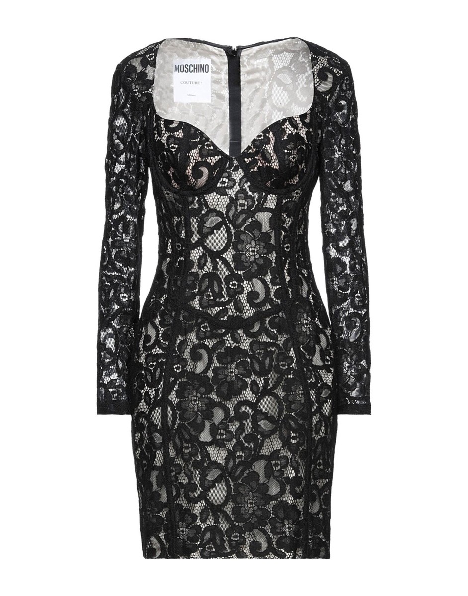 moschino lace dress Moschino Red Slip Dress with Lace Overlay