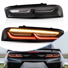 LED Tail Lights White Smoked Fit Chevy Camaro 2016-2018 DRL Brake Rear-Lights