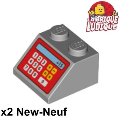 Lego 2x Slope Decorated Lego Slope 45° Cash Register Kasten 3039pb062 Neu