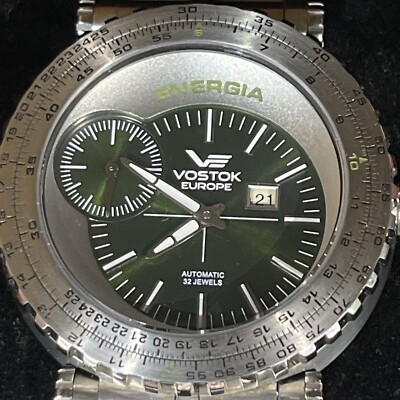 Vostok-Europe Energia Russian Watch Limited Edition Green Dial 182/999