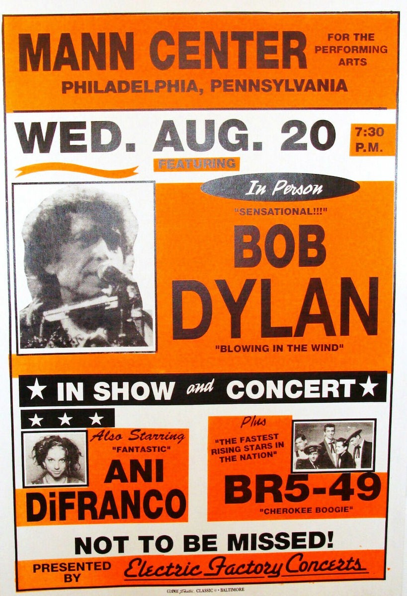 BOB DYLAN 1996 NEVERENDING TOUR MANN CENTER / PHILADELPHIA 2nd