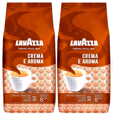 2x Lavazza Crema E Aroma Whole Bean Coffee Blend, Medium Roast 2.2 lb each