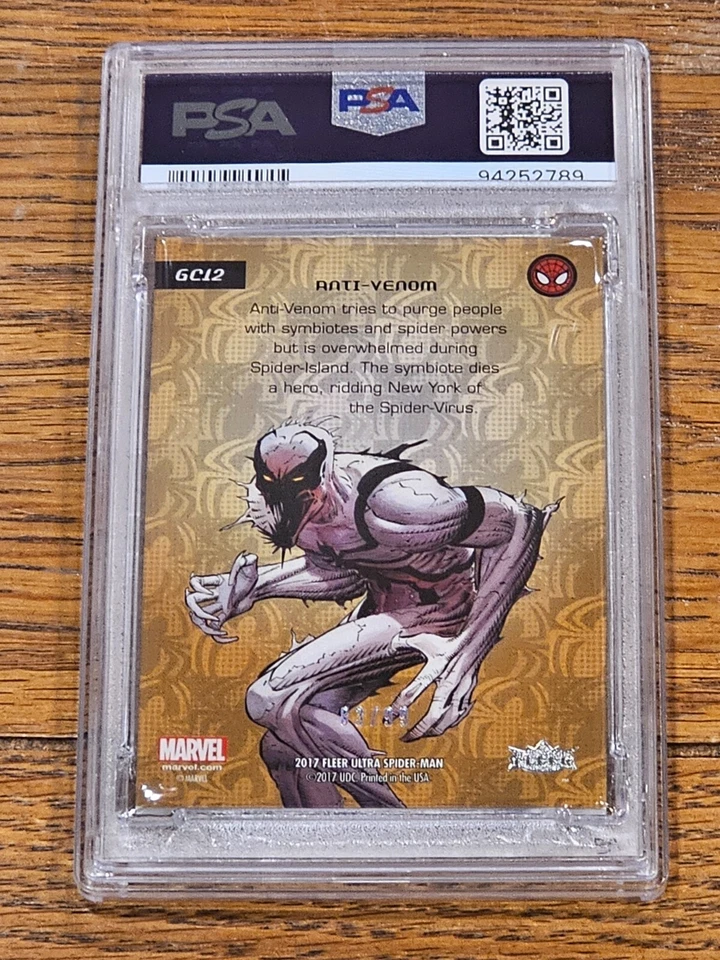2017 Fleer Ultra Spider-Man GC12 Anti-Venom Royal Foil /99 PSA 9 Mint  Marvel - Image 2 of 2