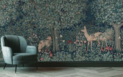 William Morris Whimsical Forest Tapete Wandbild abnehmbar abziehbar abziehen & kleben