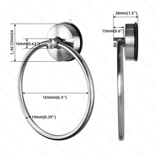 Suction Cup Towel Ring Hand Towel Holder For Bathroom Vacuum Suction Washcloth H - Picture 5 of 7