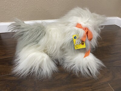 Vtg 1986 Jerry Elsner Pets Sheep Dog Furry Plush Stuffed Animal W/ Tags Orange