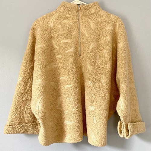 Zara Sweater / Jacket Zip Front Leaf 