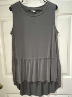 Mote High Low Tank Top Women s Size XL Gray Minimalist Lagenlook READ MORE
