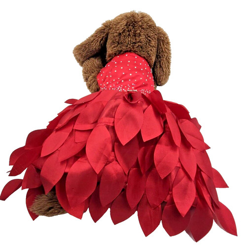 Dog Holiday Couture Red Dress Spoiled Dog Design Bedazzled Studded Tulle Size M