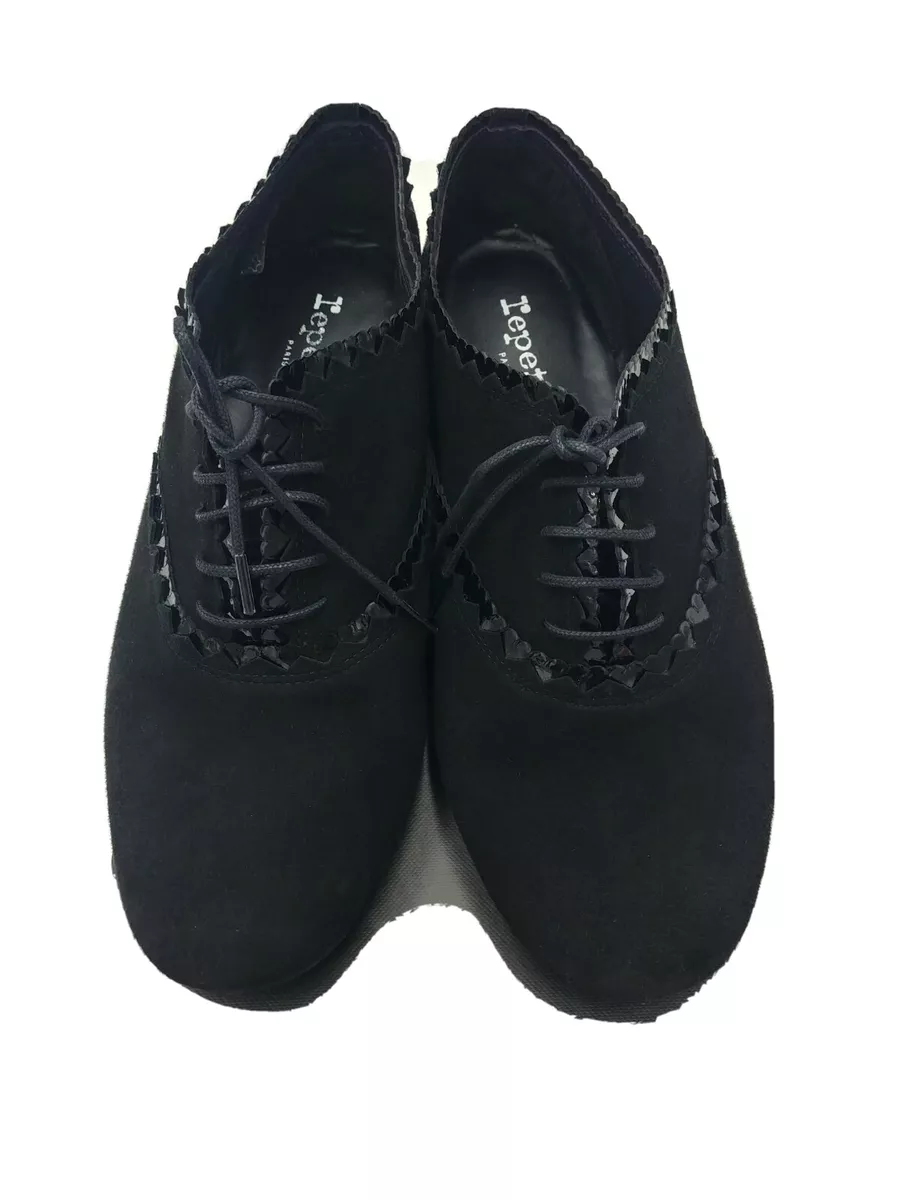 Repetto Women's ZZ Coeur Rich AD Richelieu. Black Suede Size