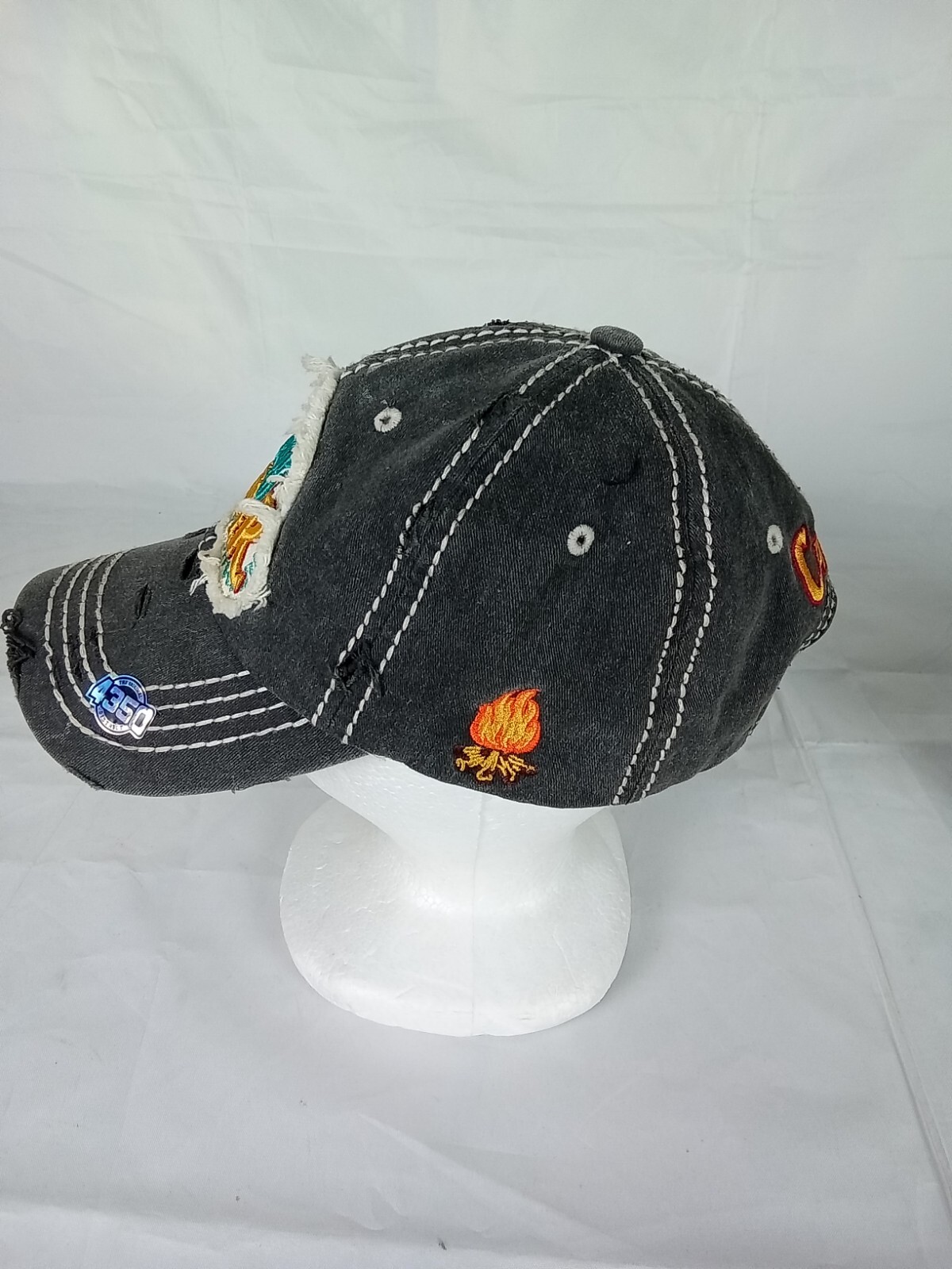 Happy Camper Patch Distressed Grey Ajustable Mens… - image 6