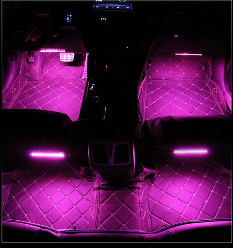 4x 12V Car Interior RGB LED Strip Lights Music Atmosphere Light Remote Control - Picture 7 of 10
