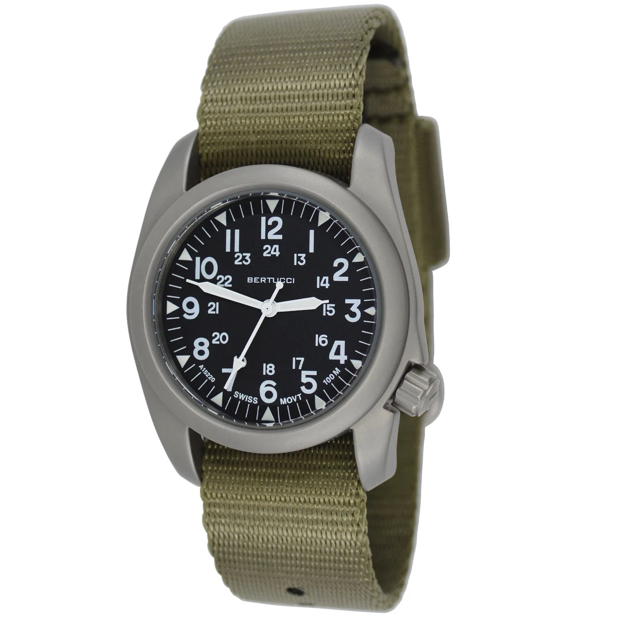 Bertucci A 2S Vintage Black Field Drab Watch Brand New
