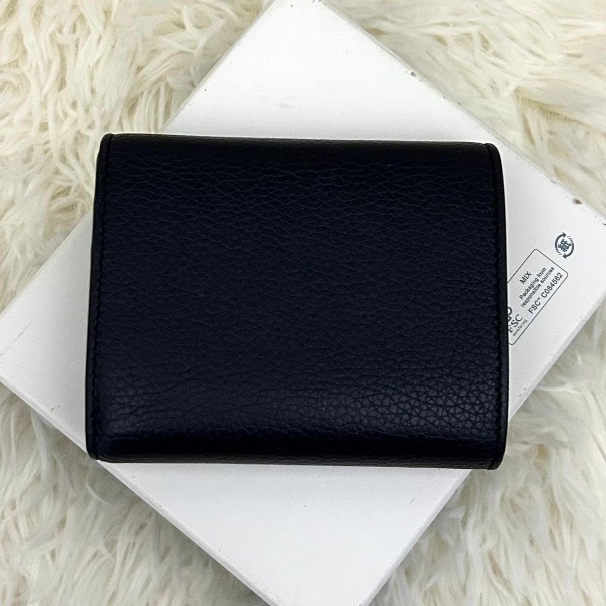 CELINE Small Folded Multi-Function Wallet Navy Be… - image 1