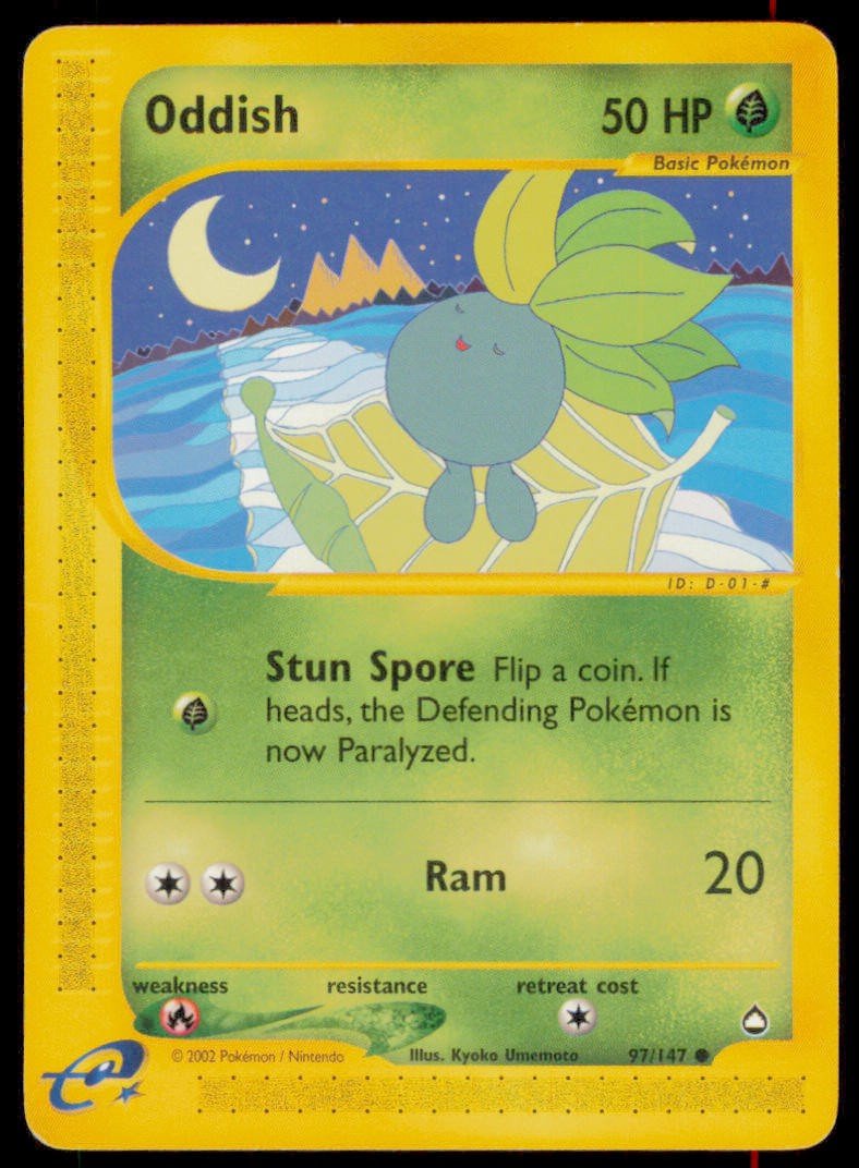 Oddish 97/147 Common Aquapolis Pokemon Heavily Played