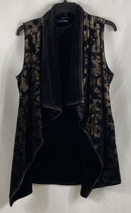 Elie Tahari Sport Women's Taryn Vest Black Gold Metallic Animal Print Sz S NWT