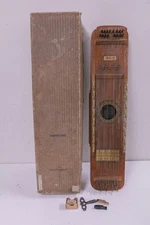 AS-IS Rough 1930s - Ukelin 32 String Bowed Lap Harp Zither w/ Original Box & Bow