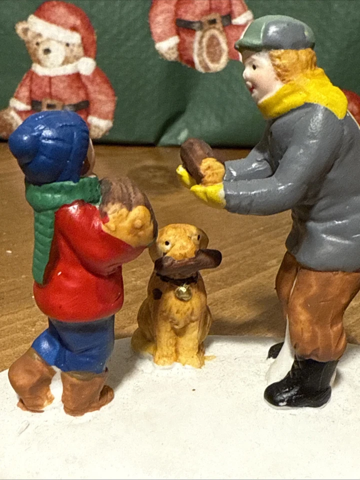 1997 Винтажный Lemax Рождественская деревня фарфора переноски дерева с коробкой - Изображение 4 из 4