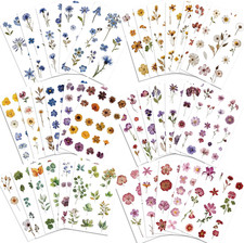 Pressed Flower Stickers Set - 500 Pieces for Scrapbooking and Journals