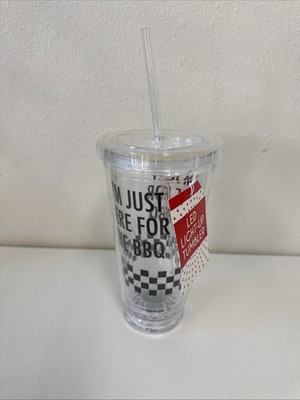 LED Light-up Tumbler Clear I M JUST HERE FOR THE BBQ