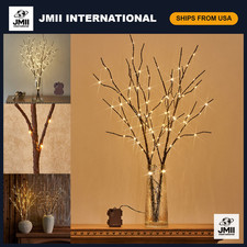 32" Lighted Brown Branches with 100 LED Lights  Timer - Battery Operated Decor