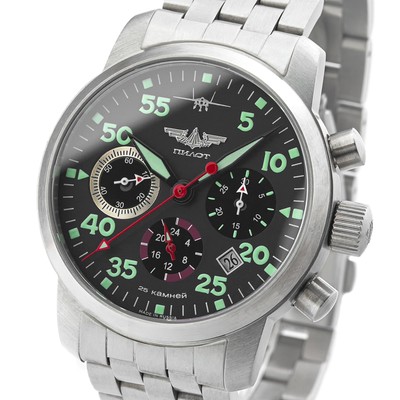 Pilot Berkut Chronograph Poljot 31681 Sapphire Crystal Russian