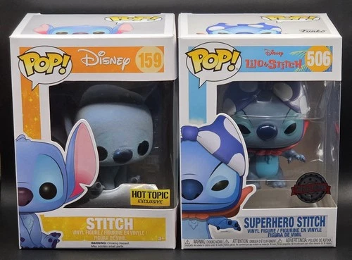 Funko Pop! Vinyl ~ Disney ~ Special Ed. Superhero Stitch #506 & Stitch #159