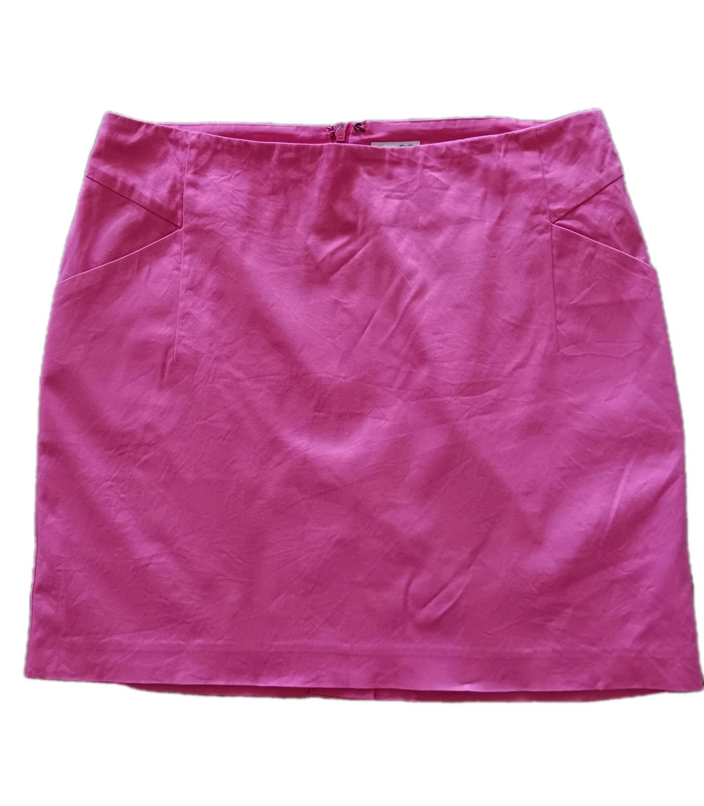 Pink Mini Skirt for Women Size 6 with Pockets Lined Cotton Spandex Zip Feminine Cute Barbie Style-image