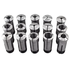 15 Pc 5C Round Collet Set Fractional 1/8" to 1" High Precision Lathe