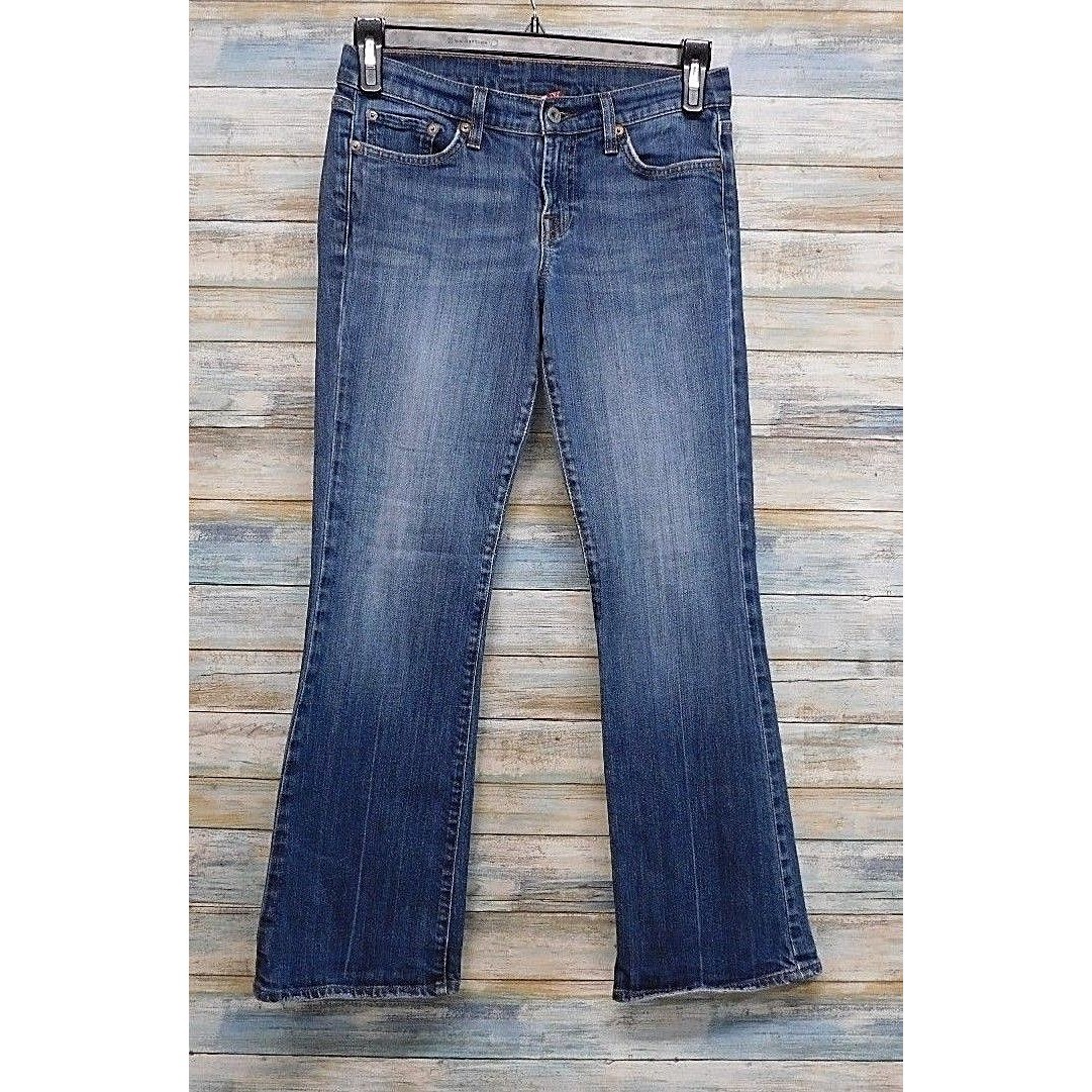 Lucky Brand Womens Jeans Size 4 27 Bootcut Embroidered Blue Denim Biker Western
