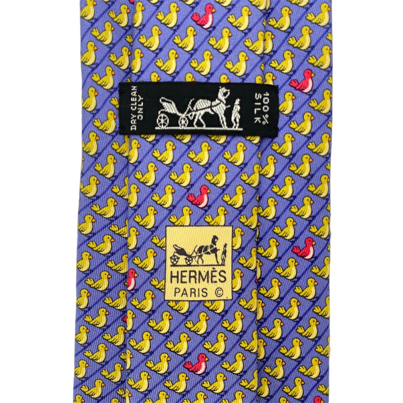 HERMES good condition Tie Chick Pattern Light Pur… - image 3