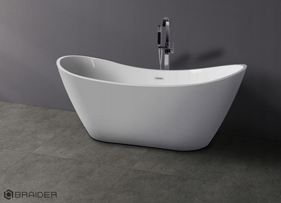 BRAIDER SALANEA Freistehende Badewanne Acryl Weiß 150 x 72 cm 1